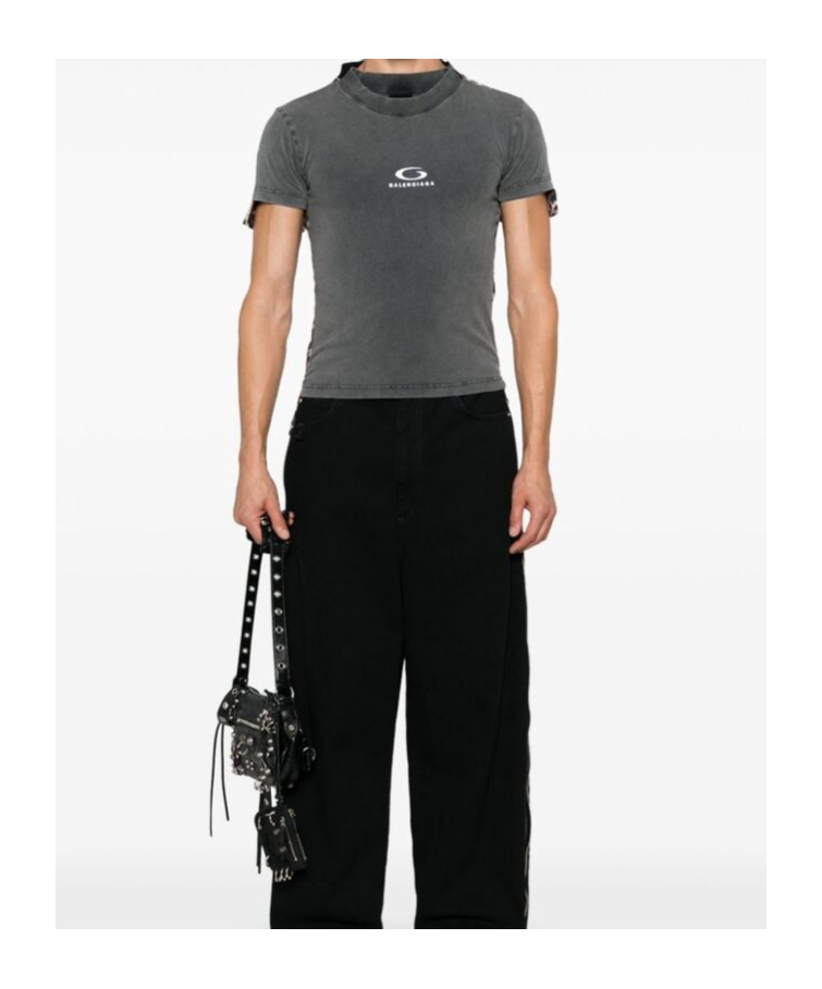 Balenciaga Leopard-print T-shirt In Black