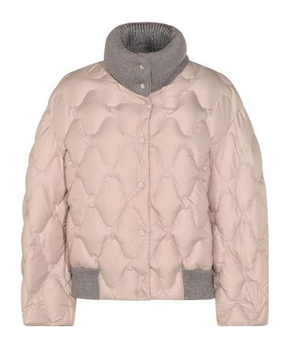 Fabiana Filippi Padded Jackets With Ribbed Cuffs And Collar In Pink