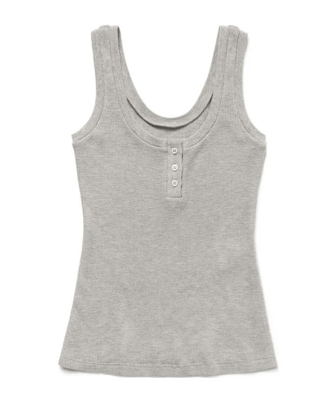1989 Studio Light Grey Waffle Tank Top In Light Grey