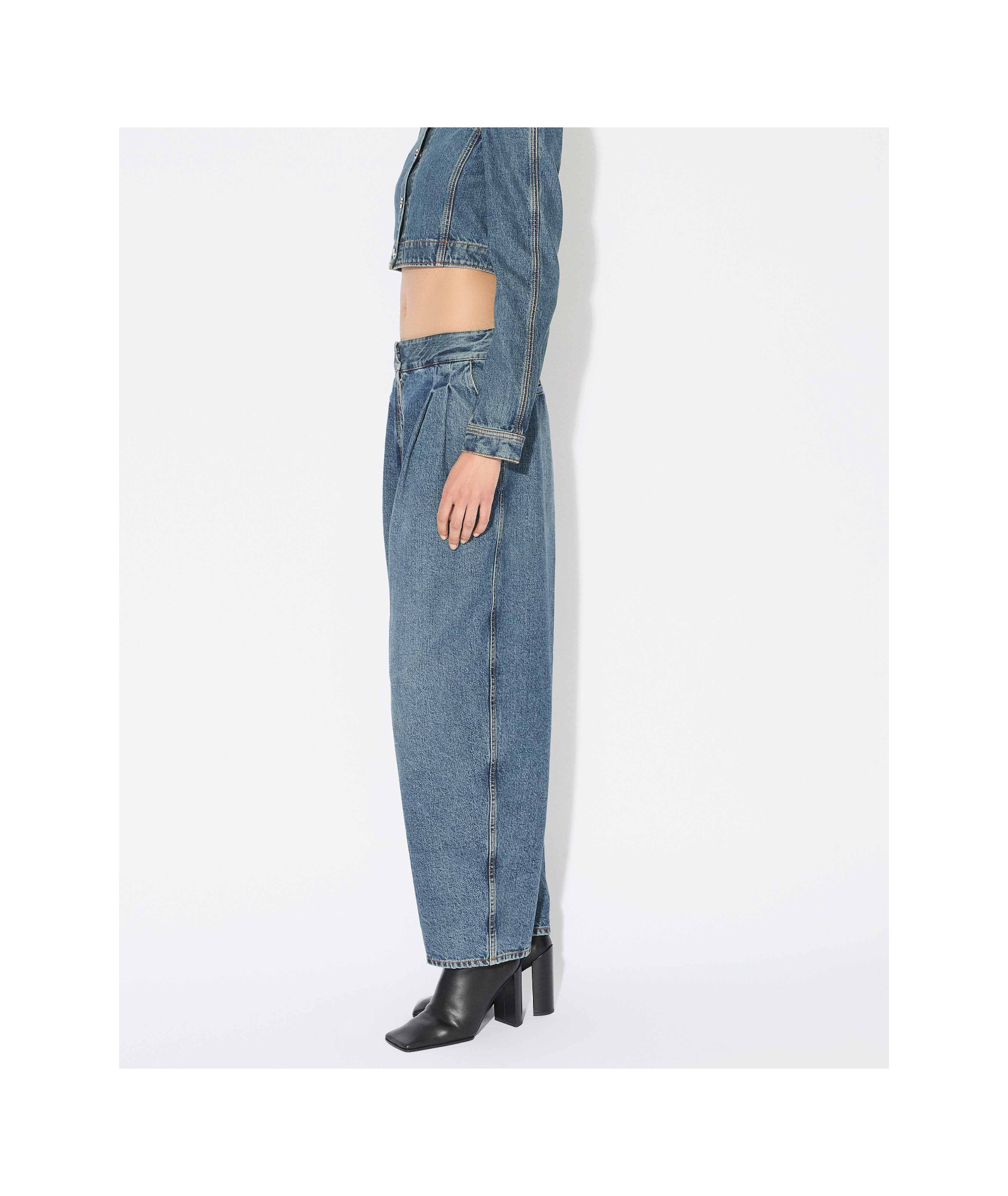 Alaïa Denim Tailored Pants In Blue