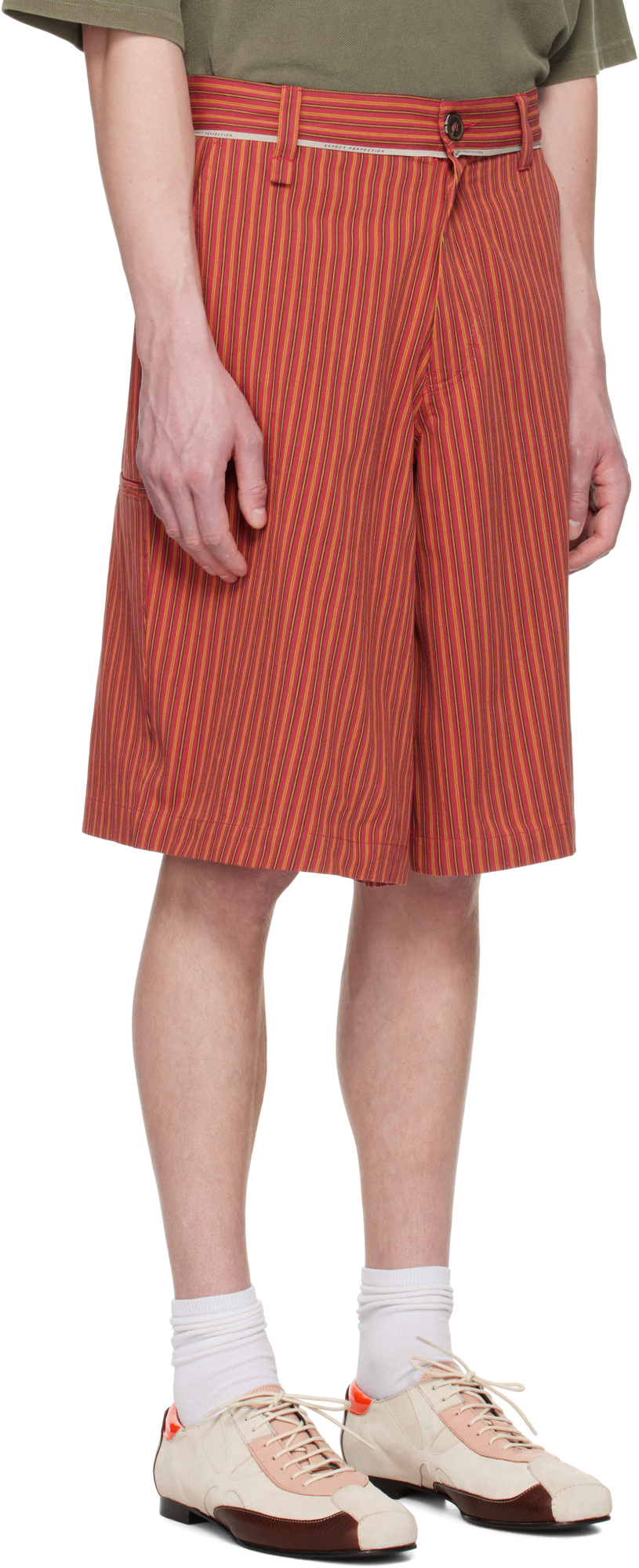 Martine Rose Red Twisted Skate Shorts In Red