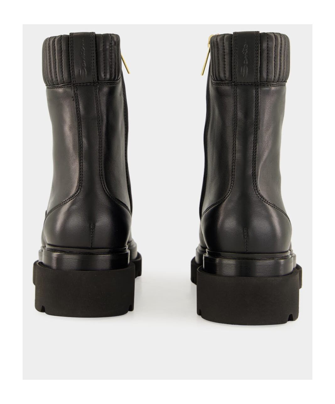 Santoni Quilted Lace-up Boots In Black