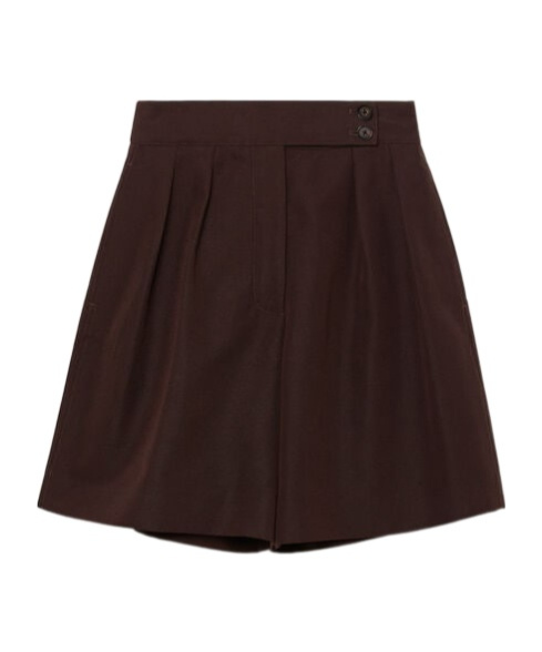 Loro Piana Dorin Pleated Bermuda Silk Shorts