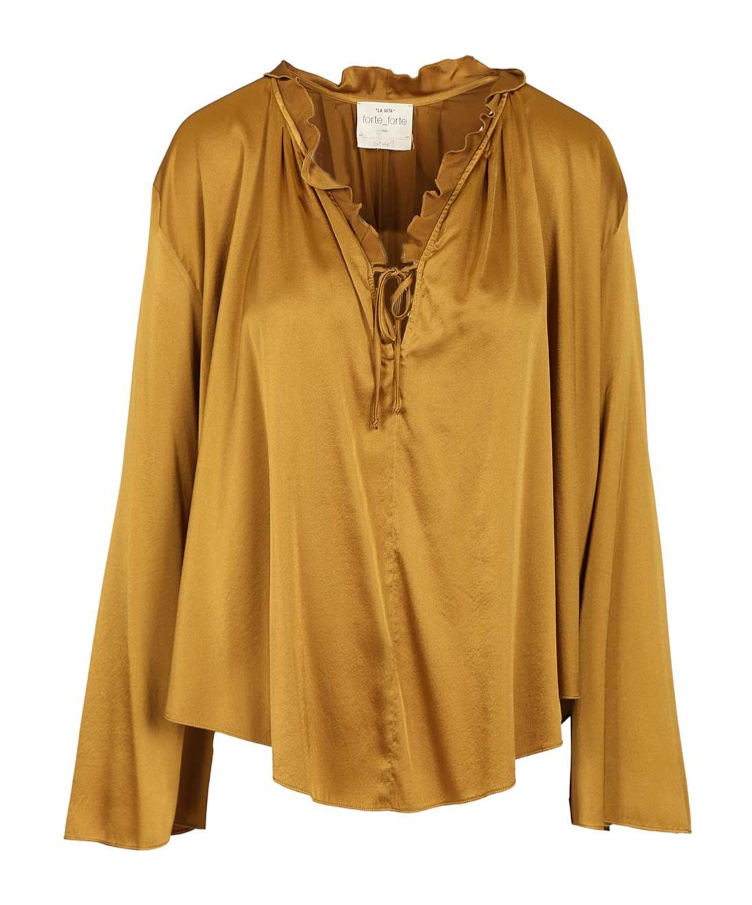 Forte Forte Soft Silk Blend Green Blouse In Gold
