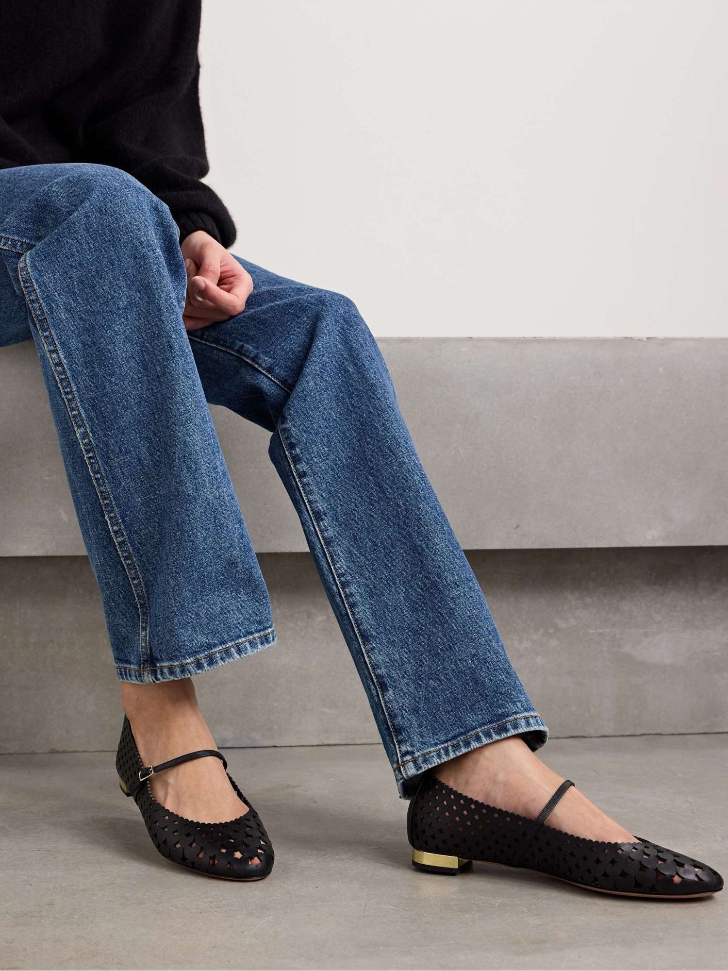 Aquazzura Amourose Ballet Flats In Black