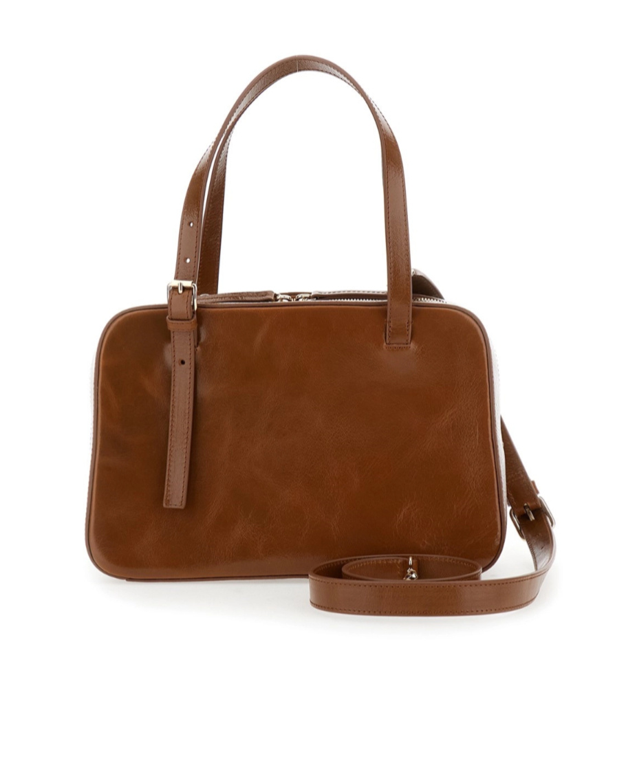 Apc Virginie Brown Shoulder Bag With Removable Shoulder Strap And Front Logo In Leather Woman In Brown