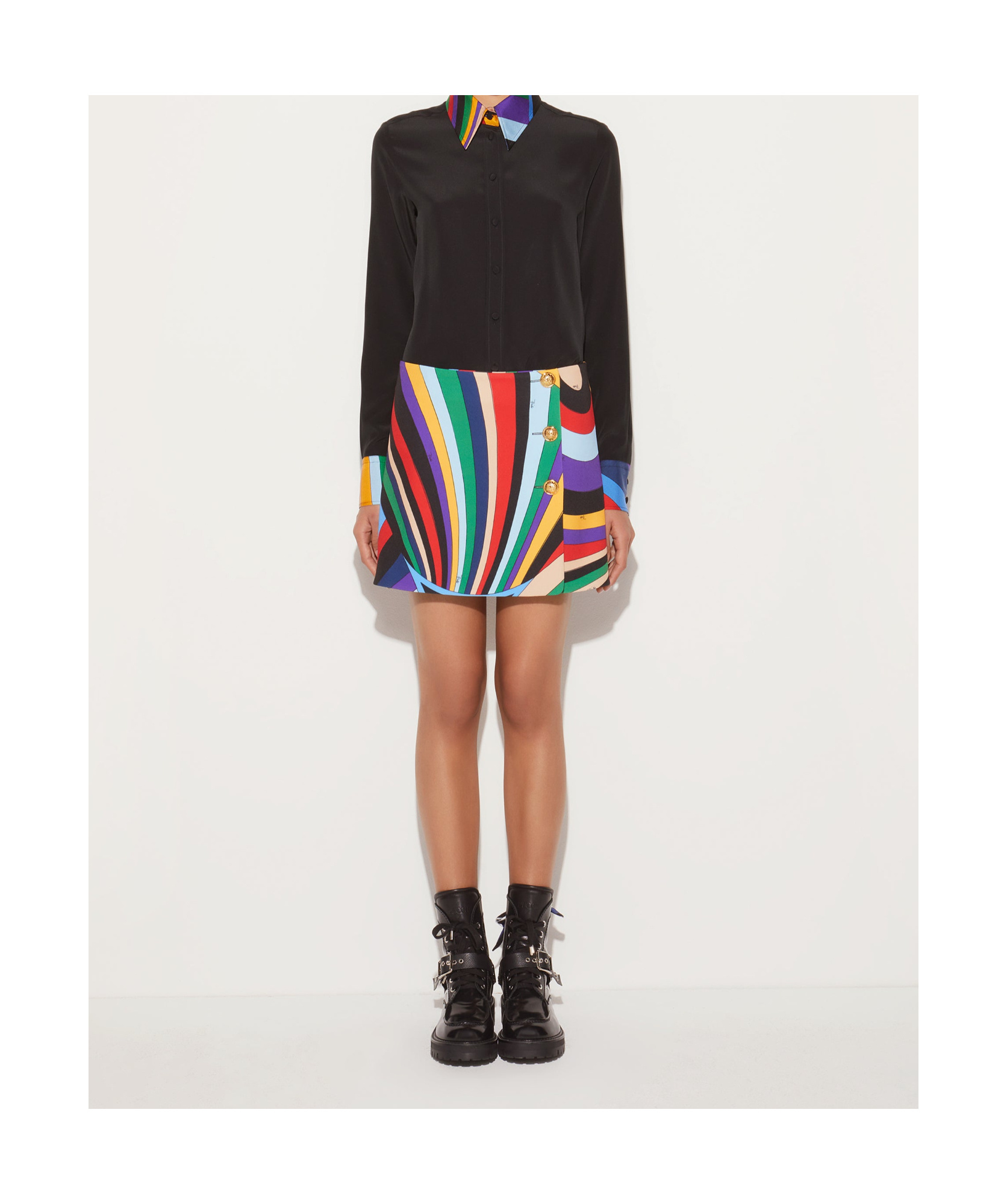 Pucci Rainbow Printed Mini Skirt In Multicolor