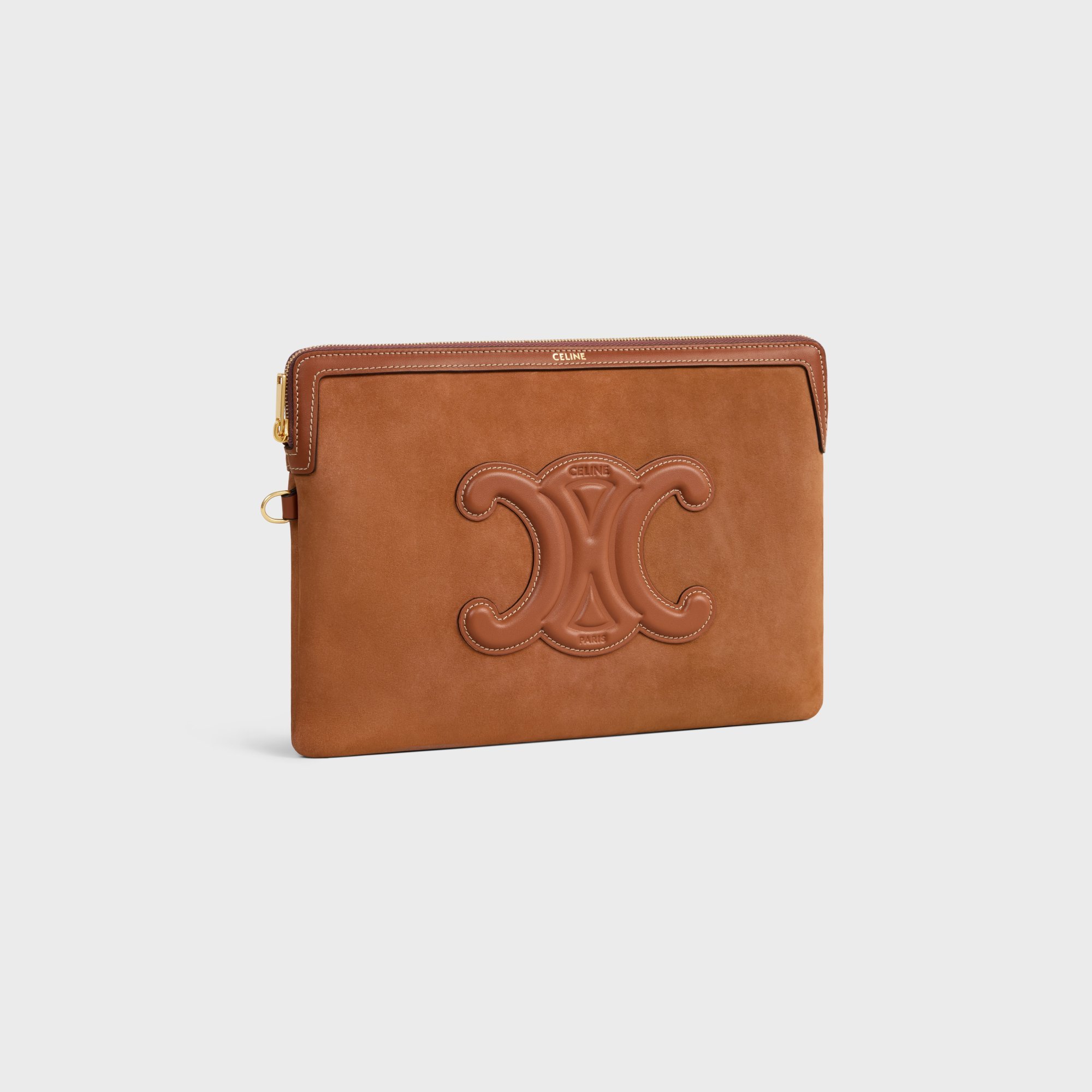 Celine Small Pouch With Strap Cuir Triomphe In Nubuck Calfskin