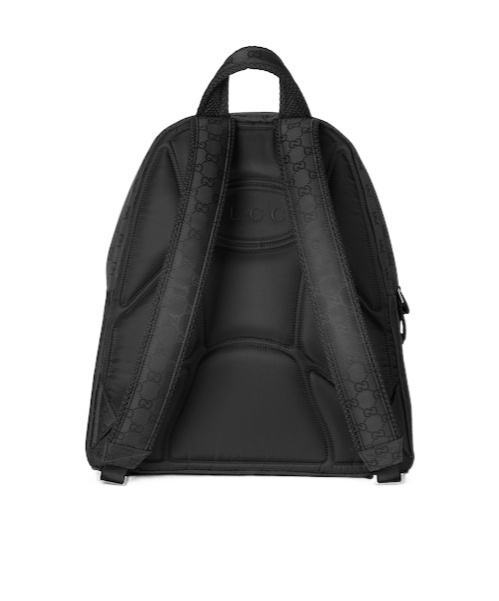 Gucci Medium Gg Black Backpack With Web Label Men In Black