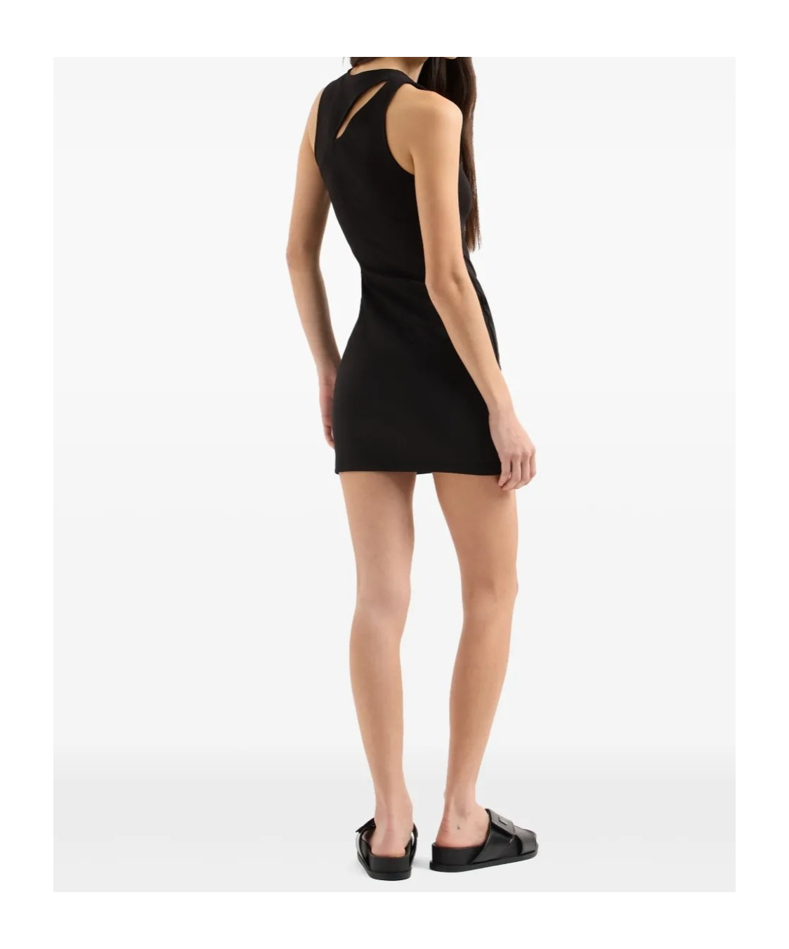 Armani Exchange Cut-out Detail Mini Dress In Black