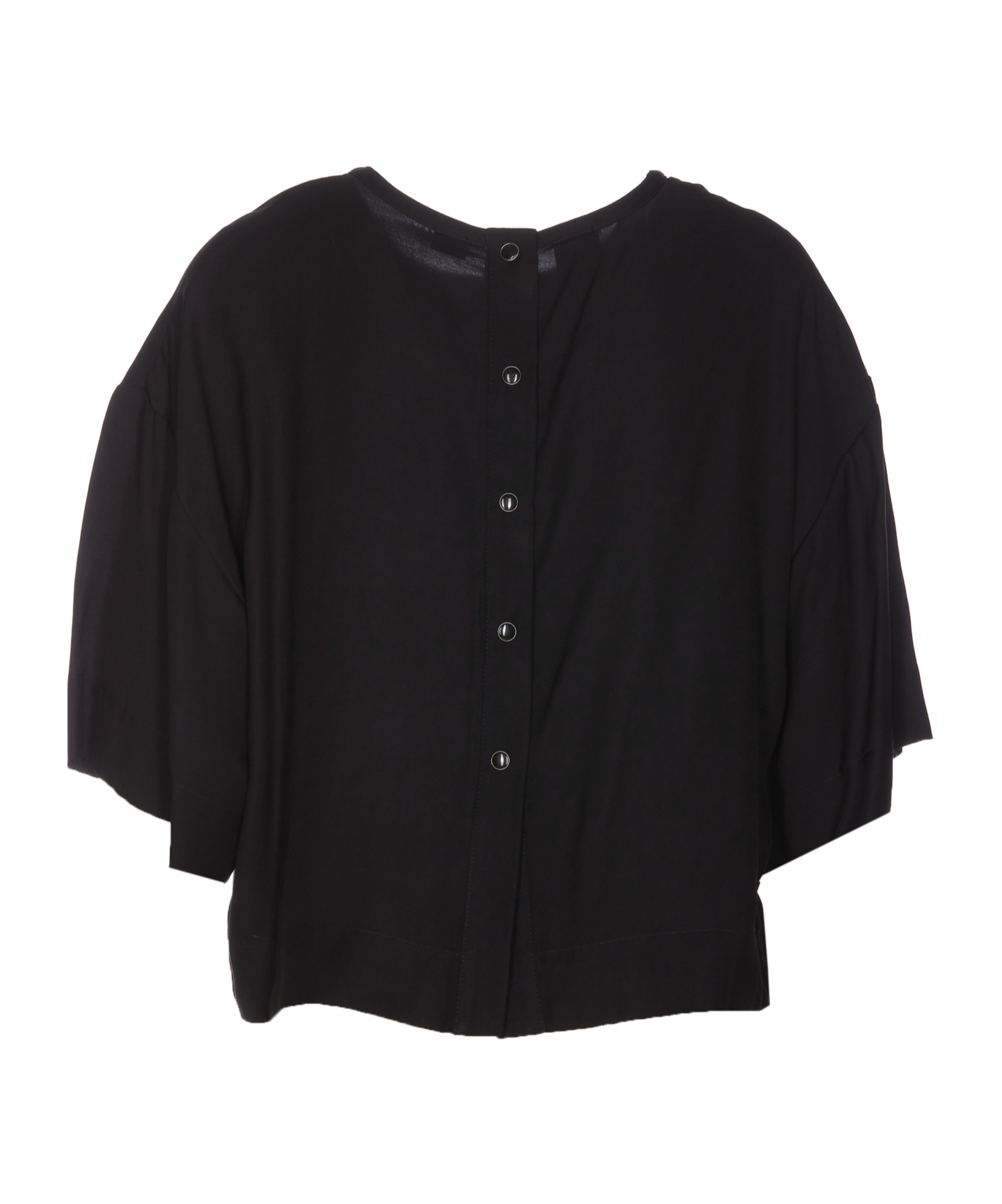 Pinko Drop-shoulder Cropped Blouse In Black