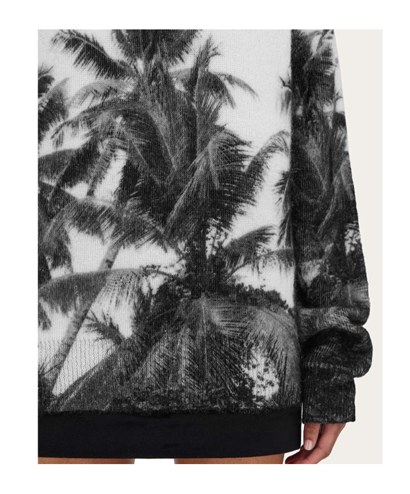 Ferragamo Palm-tree Print Sweatshirt In White