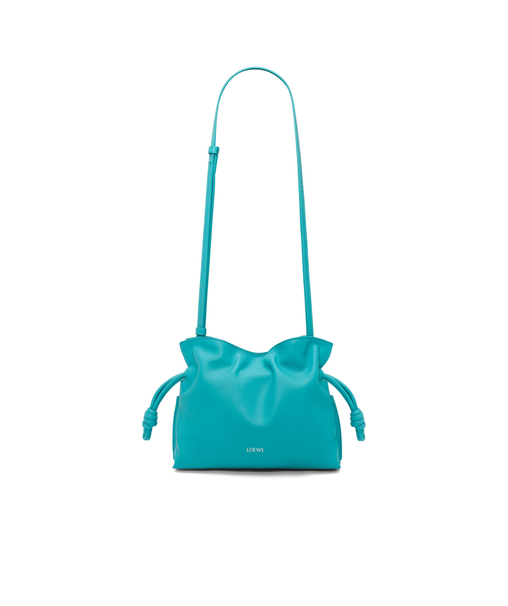 Loewe Flamenco Mini Clutch Bag In Napa Leather With Golden Foil Anagram In Green
