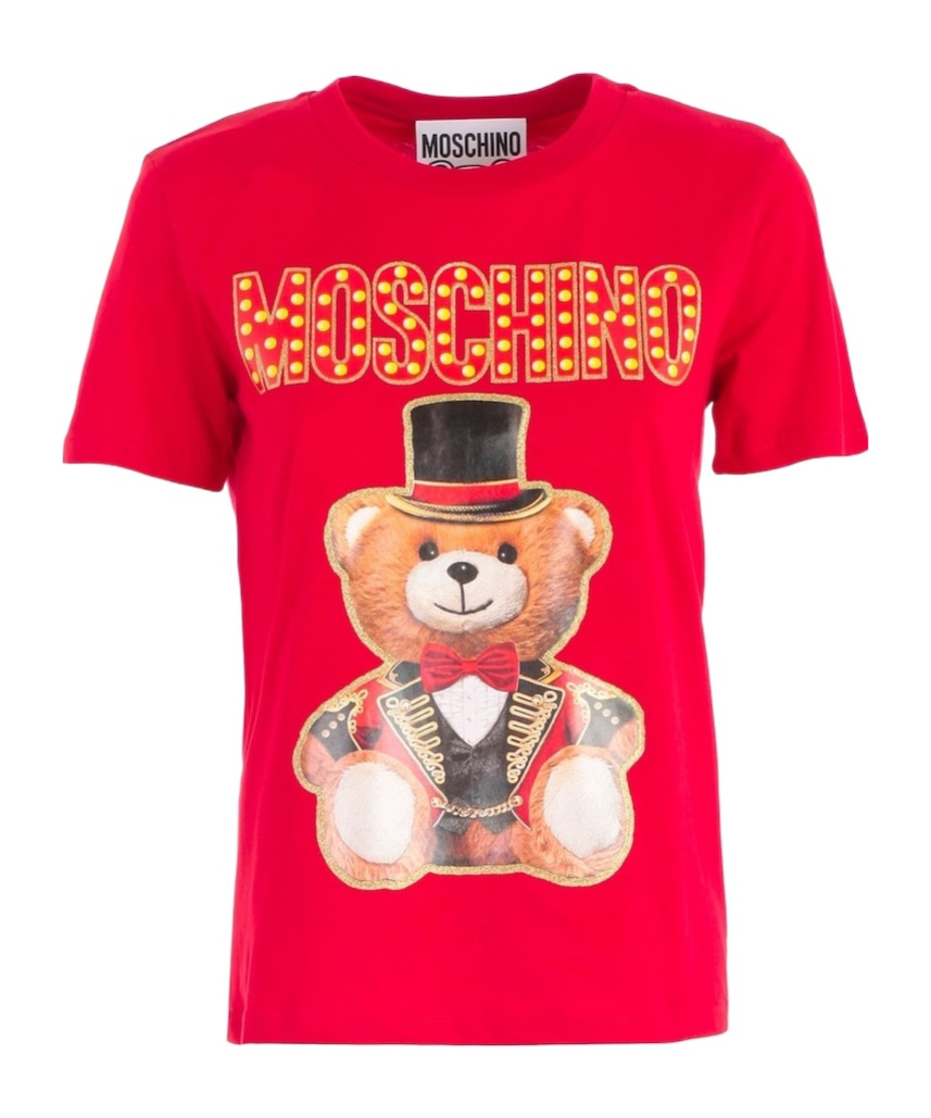 Moschino Item O-neck Short-sleeved T-shirt In Red