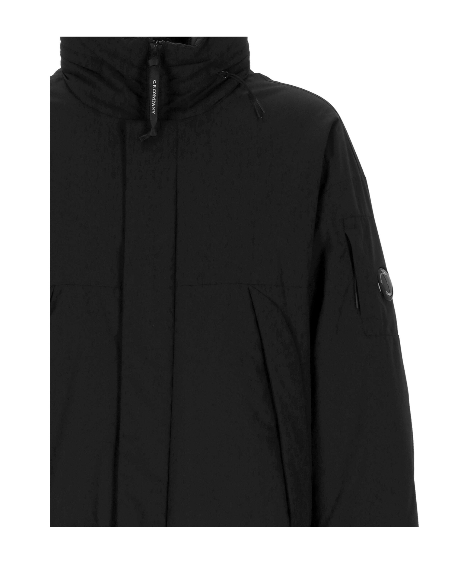 C.p. Company High Collar Casual Jacket In Black