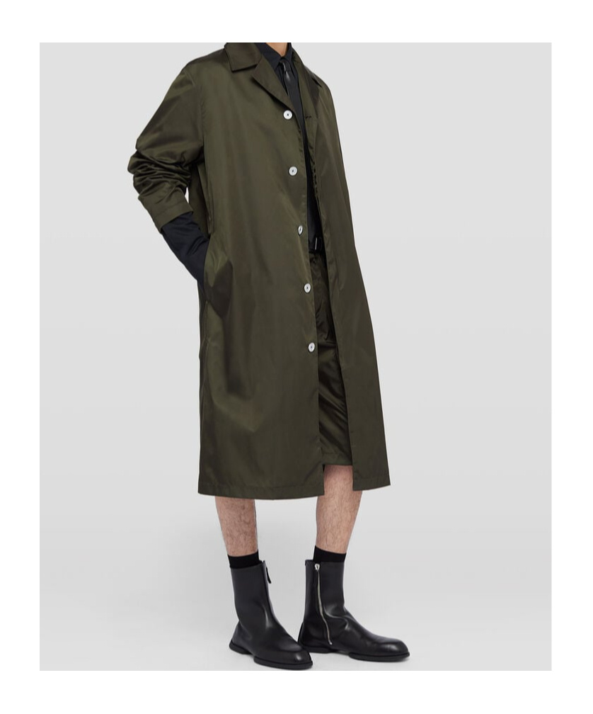 Jil Sander Button-up Raincoat In Black