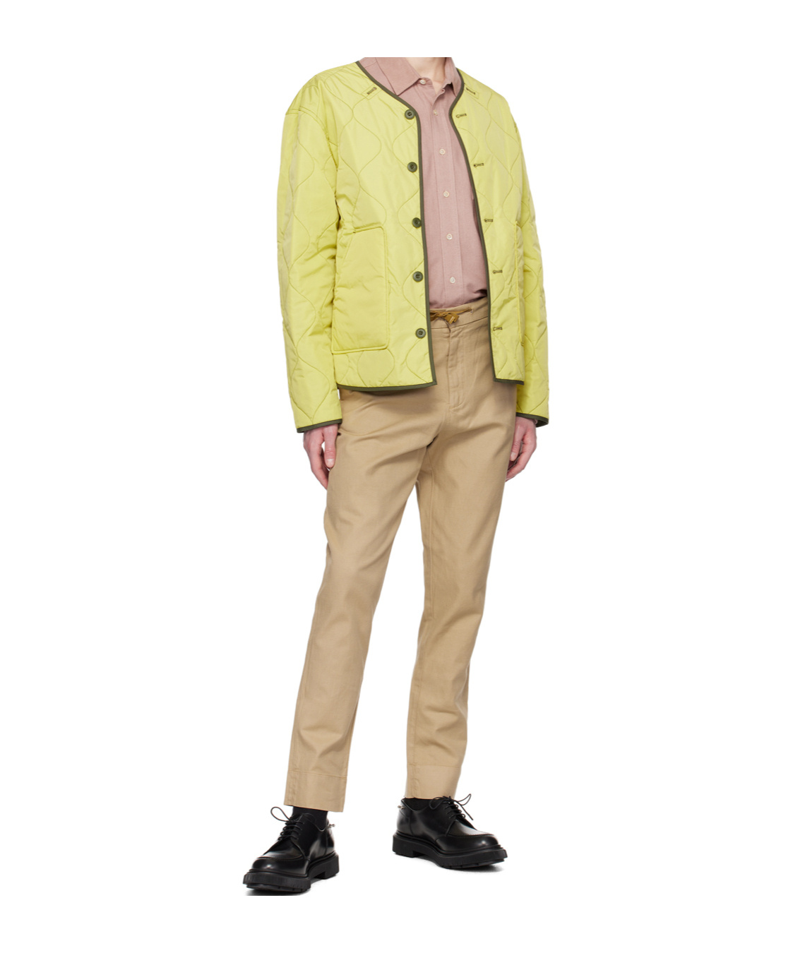 Officine Generale Double-sided Quilted Casual Jacket In Green