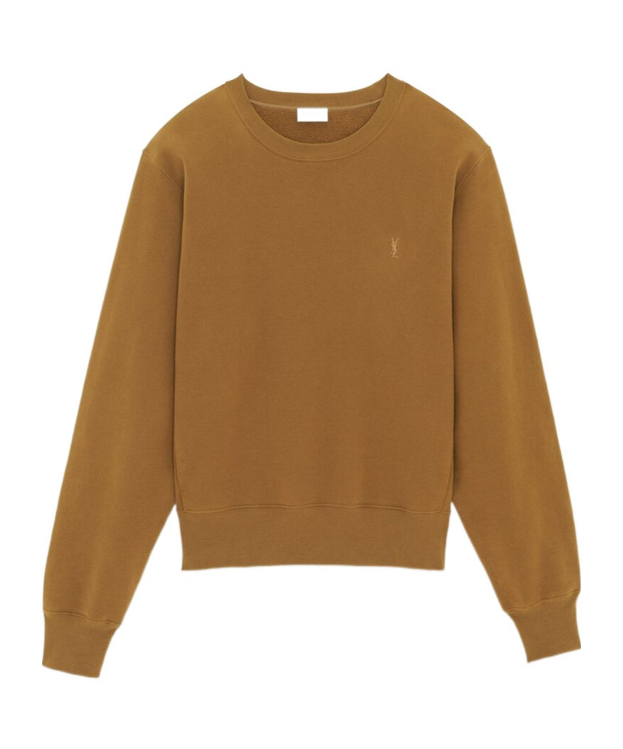 Shop Saint Laurent Cassandre Sweatshirt In Brown