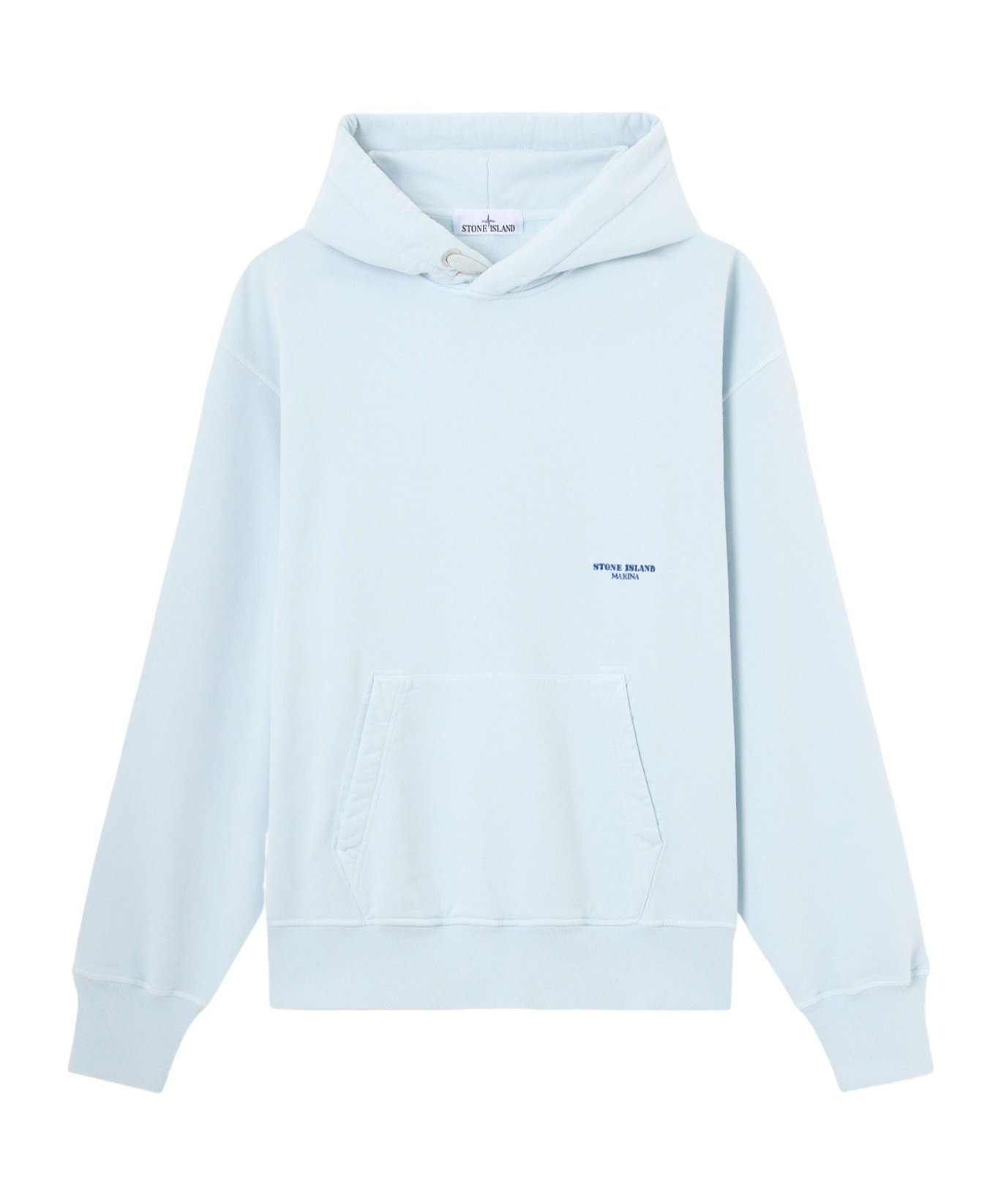 Stone Island Oversized-fit Hooded Sweatshirt With Pouch Pocket In Blue