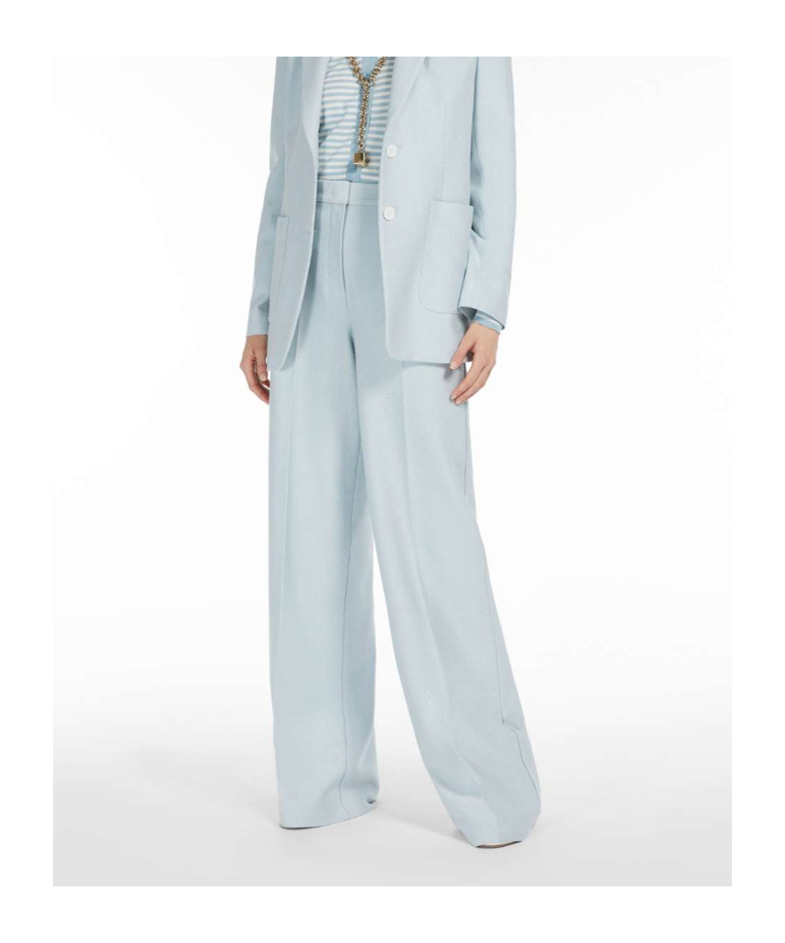 Max Mara Wide-leg Casual Pants In White