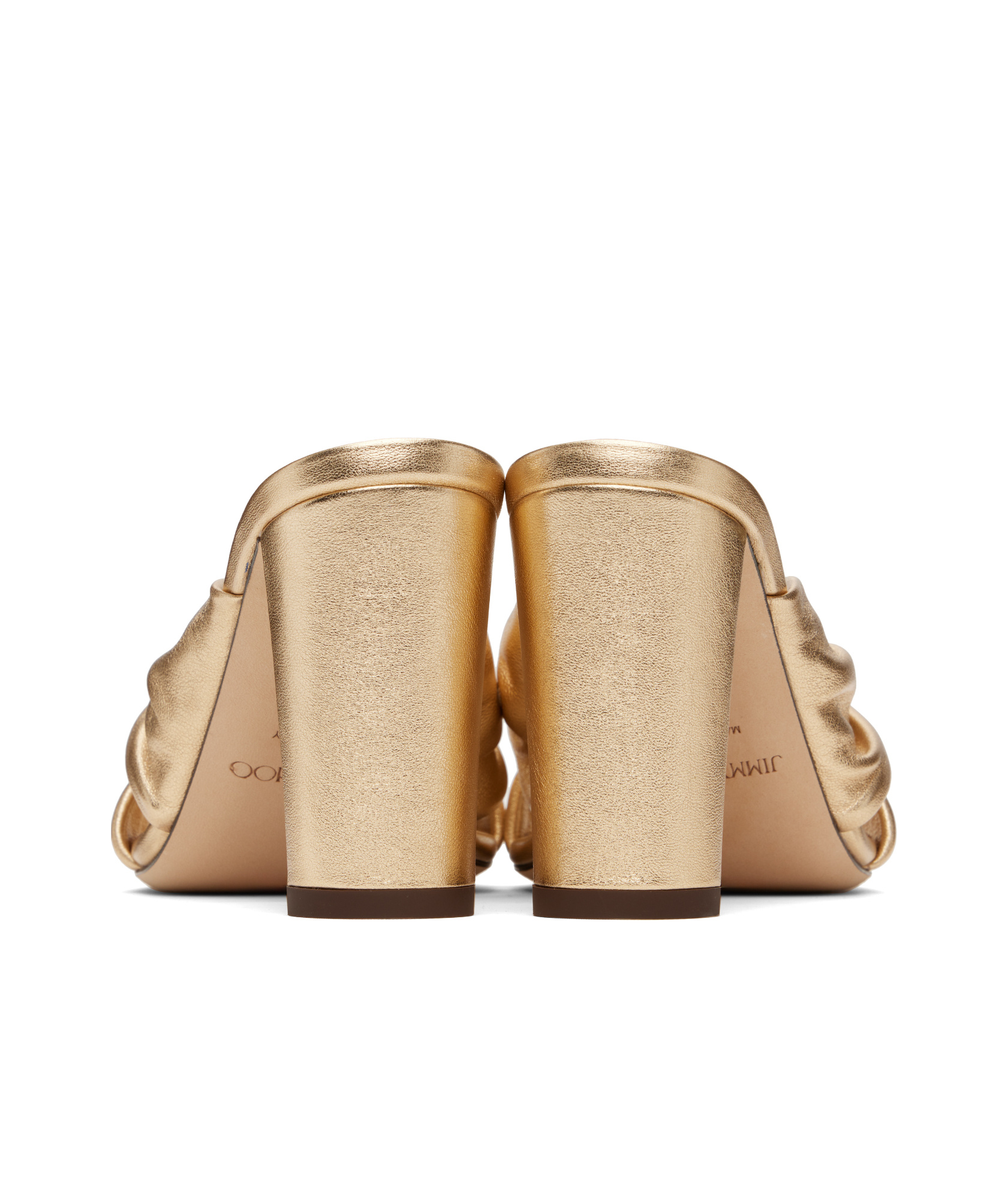 Jimmy Choo 85mm Avenue Knotted Sandals In Gold