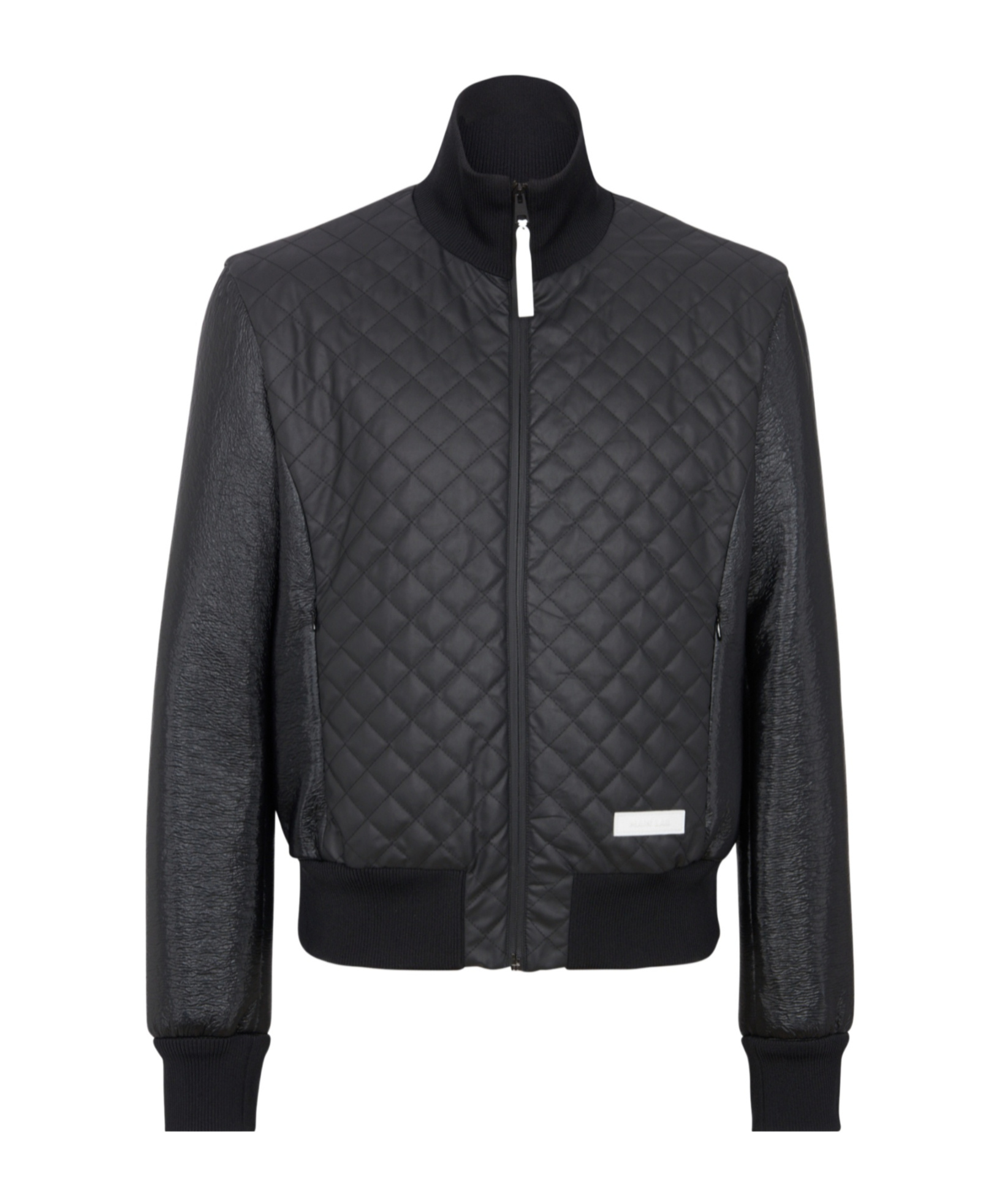 Balmain Black Main Lab Faux-leather Bomber Jacket In Black