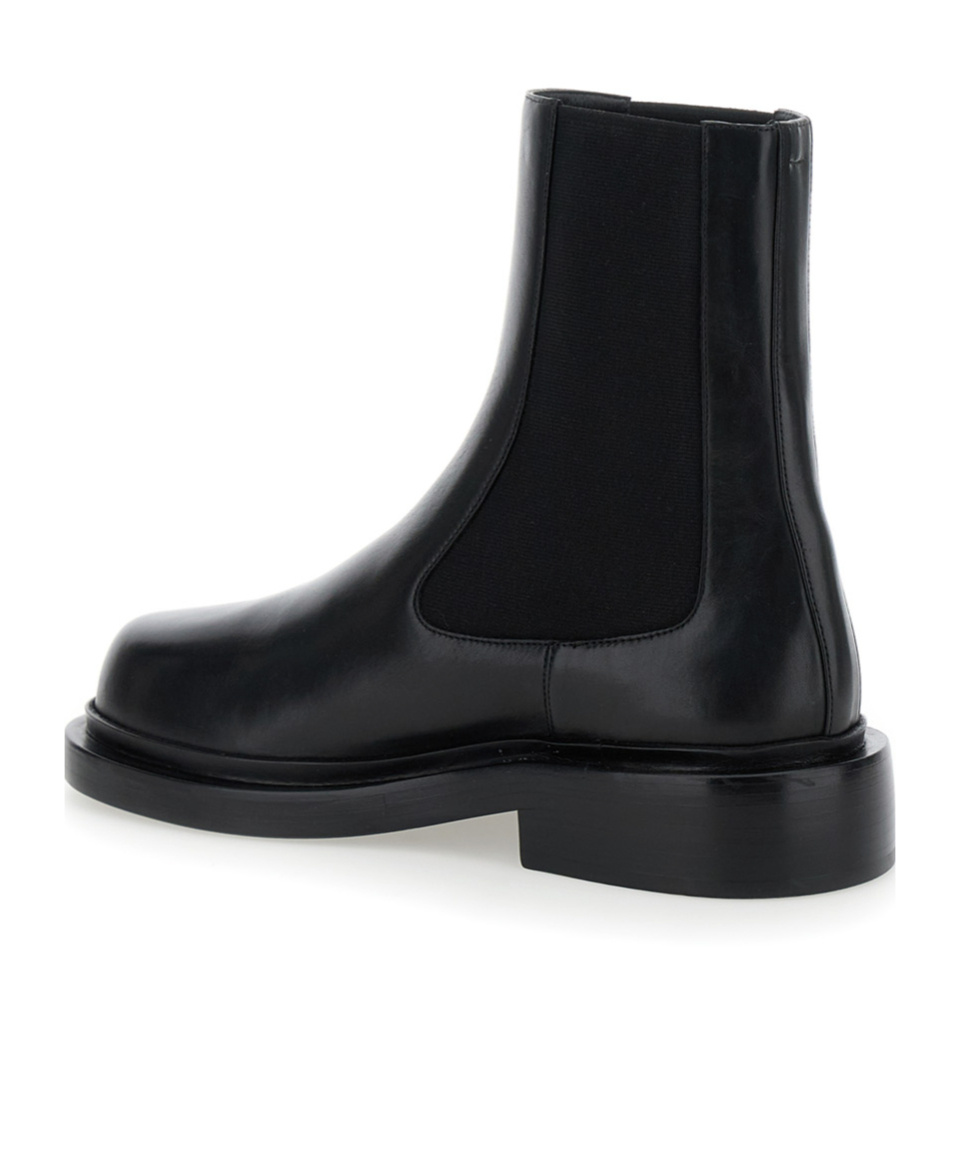 Jil Sander Black Boots With Elastic Side Pannels In Leather Woman In Black