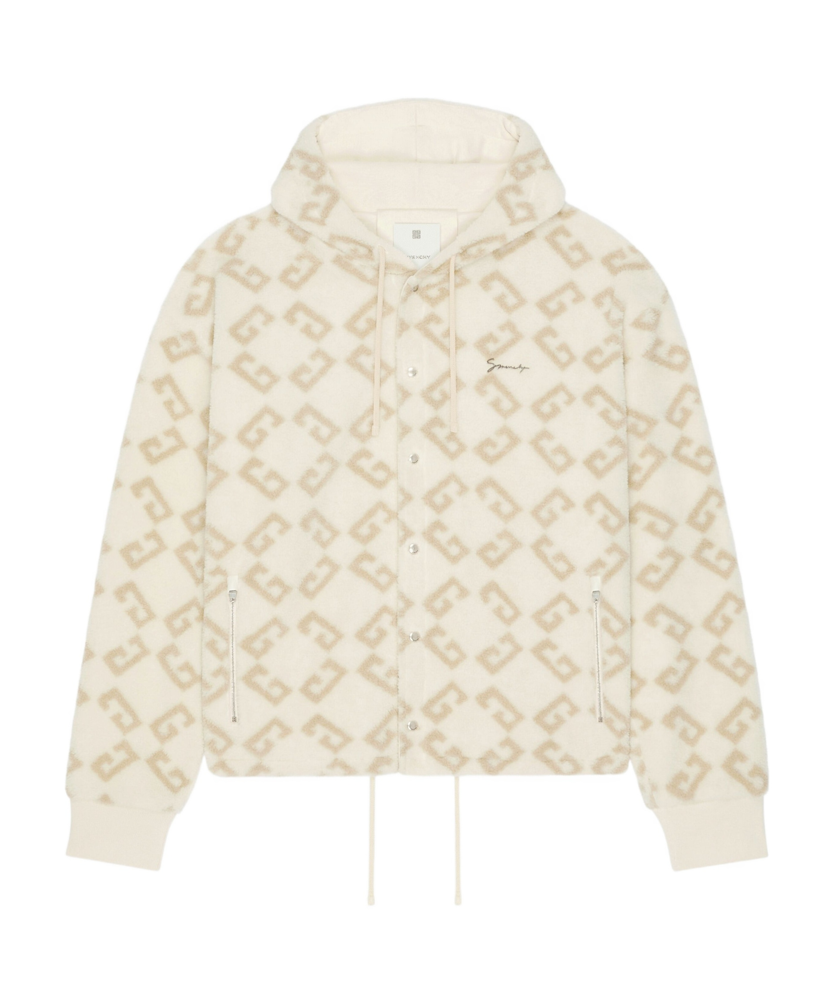 Givenchy Beige Monogram 72 Jacquard Hoodie In Natural Color