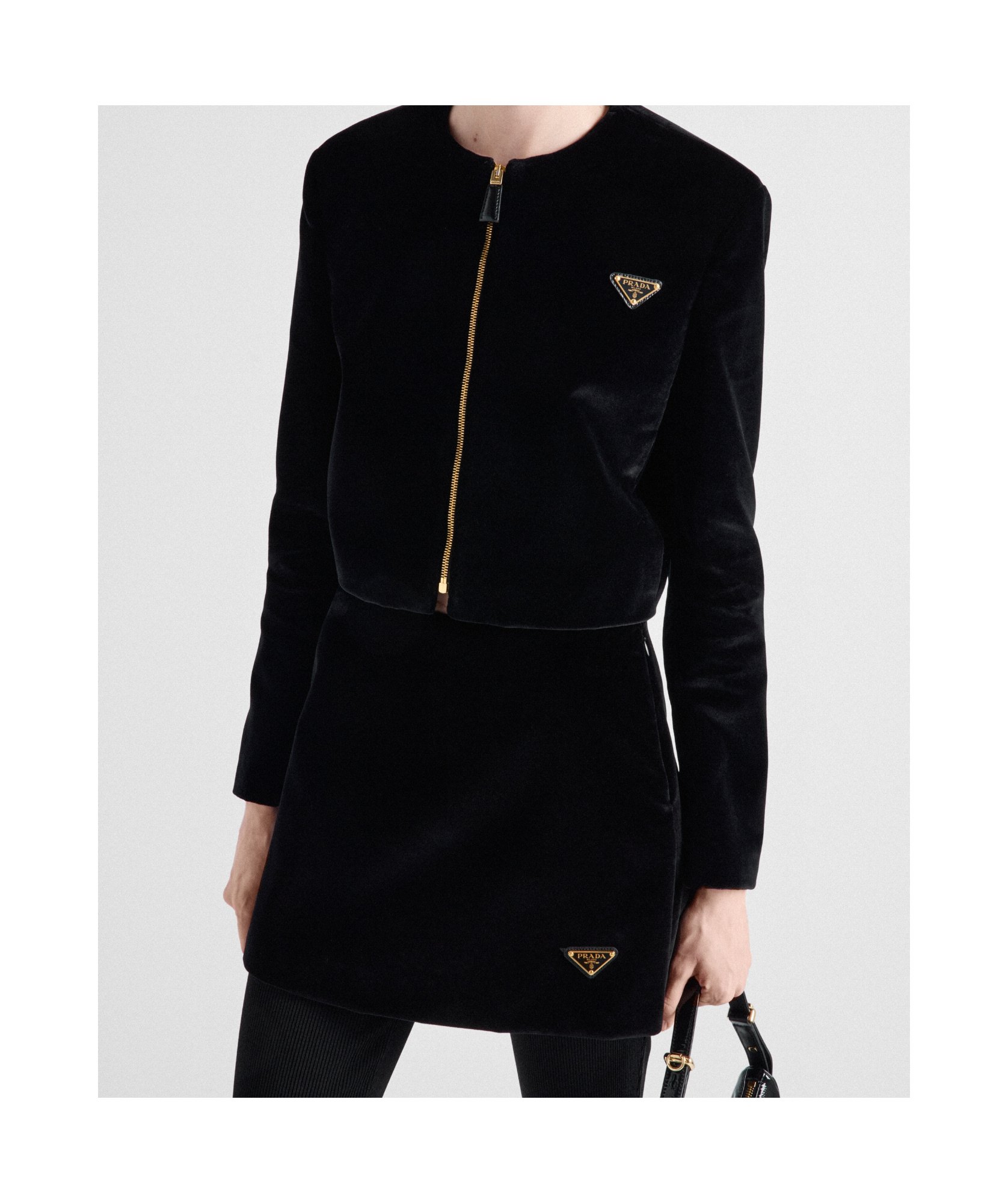 Prada Logo Mini Skirt In Black