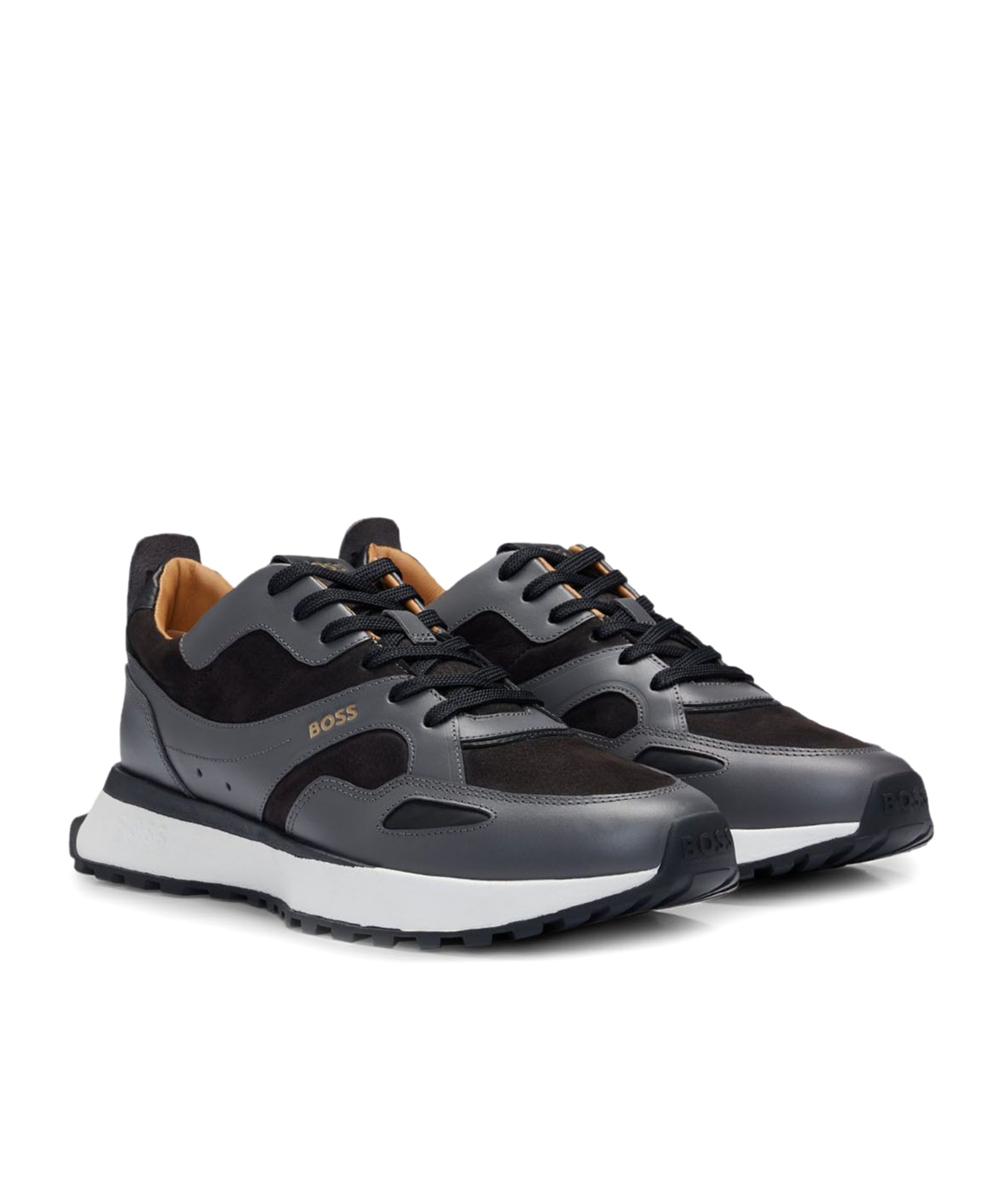Hugo Boss Laced Sneakers In Black