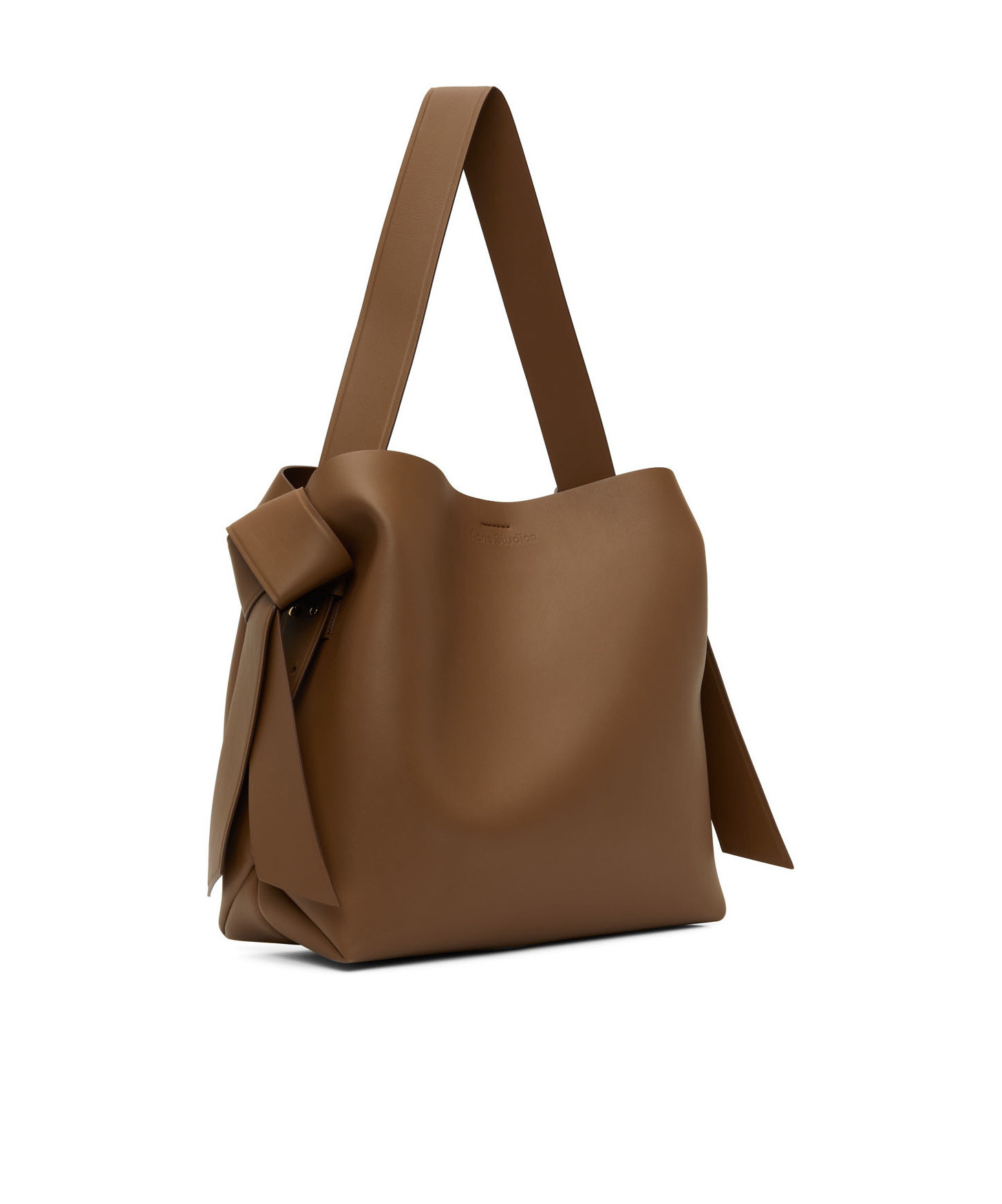 Acne Studios Mini Musubi Leather Top Handle Bag In Brown
