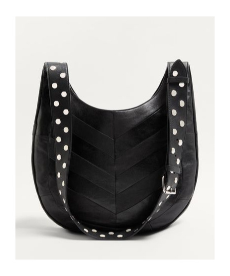 Valentino Garavani Garavani Hoboho Nappa Leather Hobo Bag With Chevron Pattern Woman Black In Black