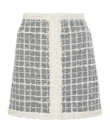Giambattista Valli Checked Wool-blend Bouclé Miniskirt In Gray
