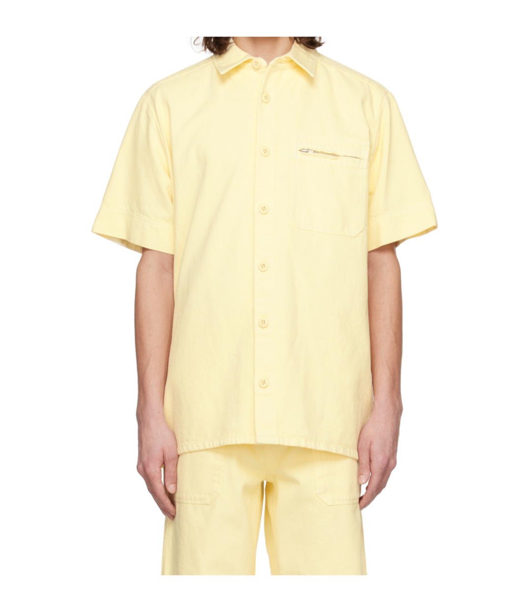 Apc Yellow Nelson Denim Shirt In Nude