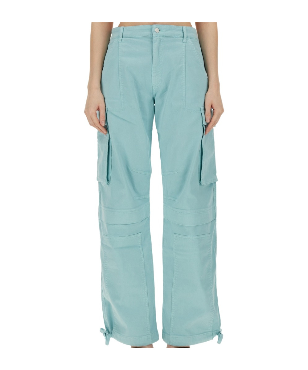 Shop Moschino Multi-pocket Button Casual Pants In Blue