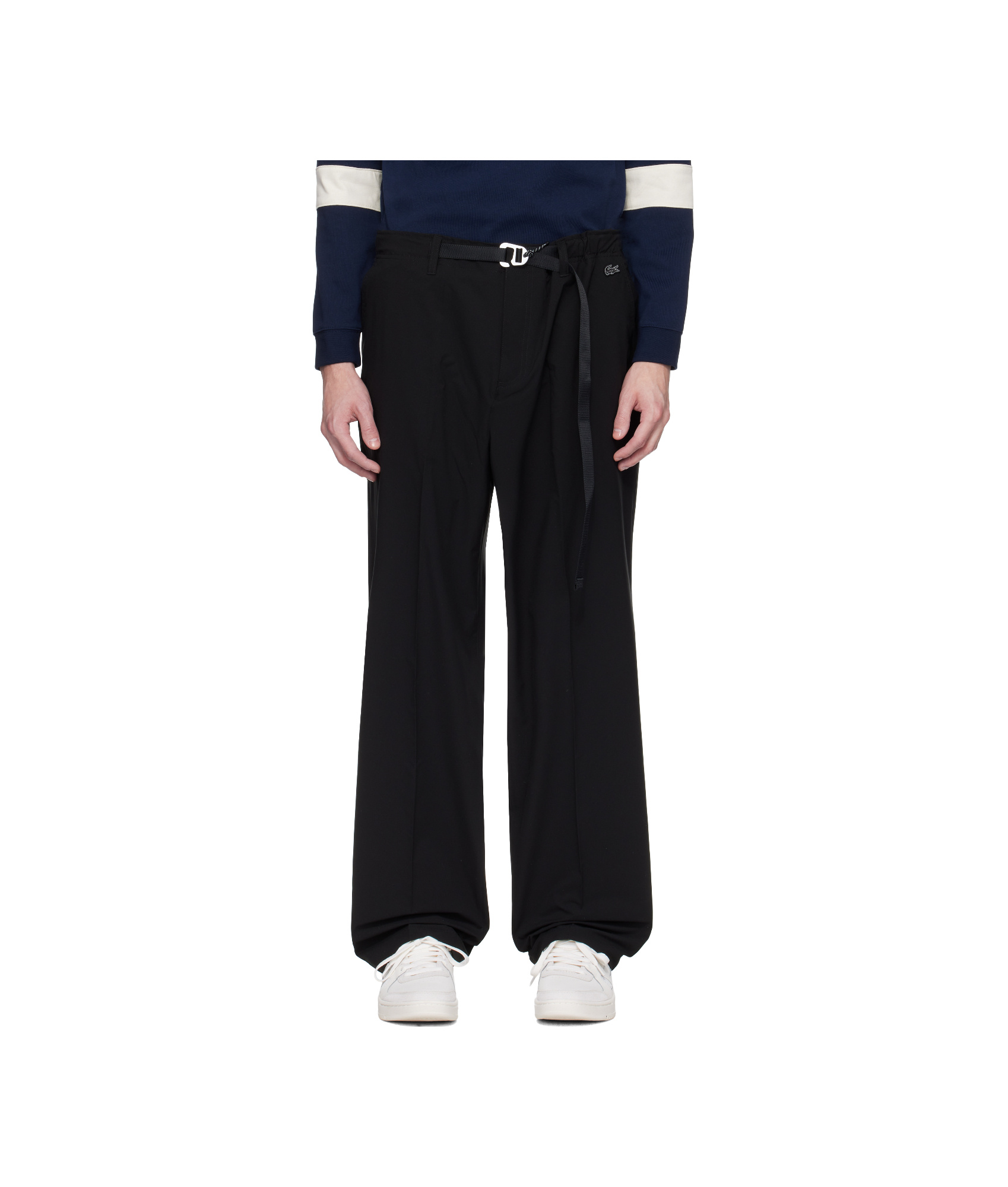 Lacoste Belt Loops Slacks In Black