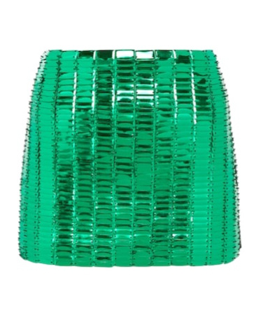 Attico Rue Embellished Miniskirt In Green