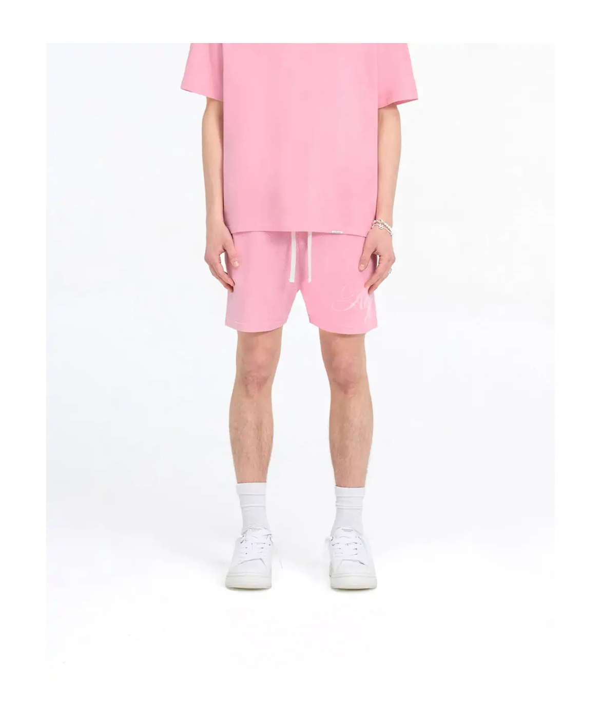 Represent Club Owners Mesh Texture Pink Shorts In Pink