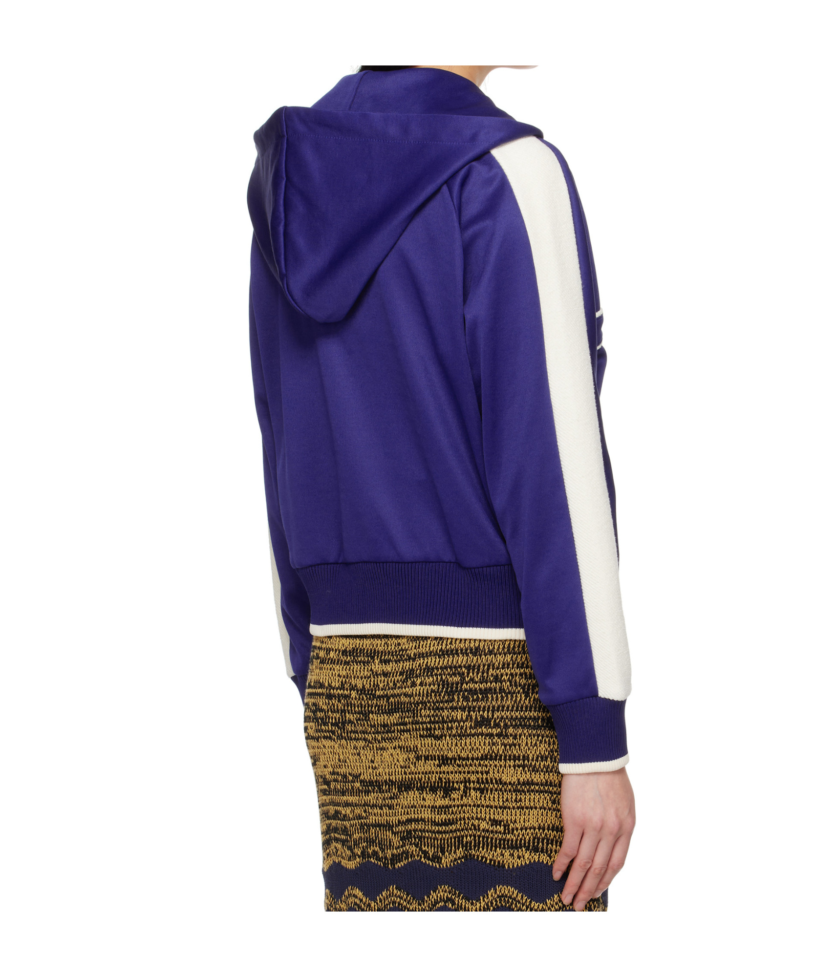 Wales Bonner Long-sleeved Hooded Sweatshirt In Blue