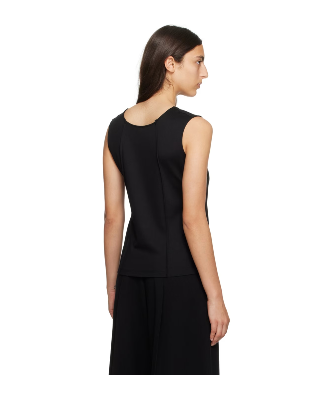Issey Miyake Spoon Collar Vest In Black