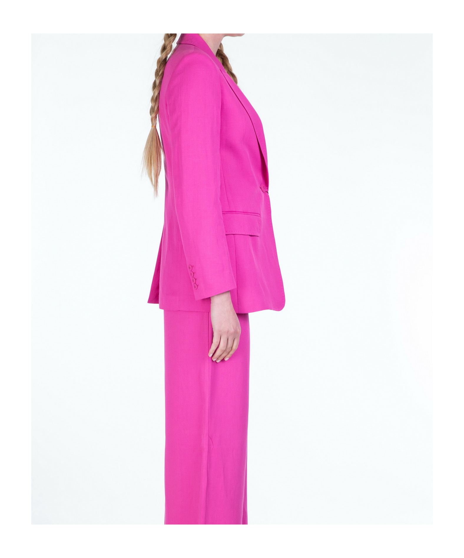Max Mara Long-sleeved Suit Coat In Pink