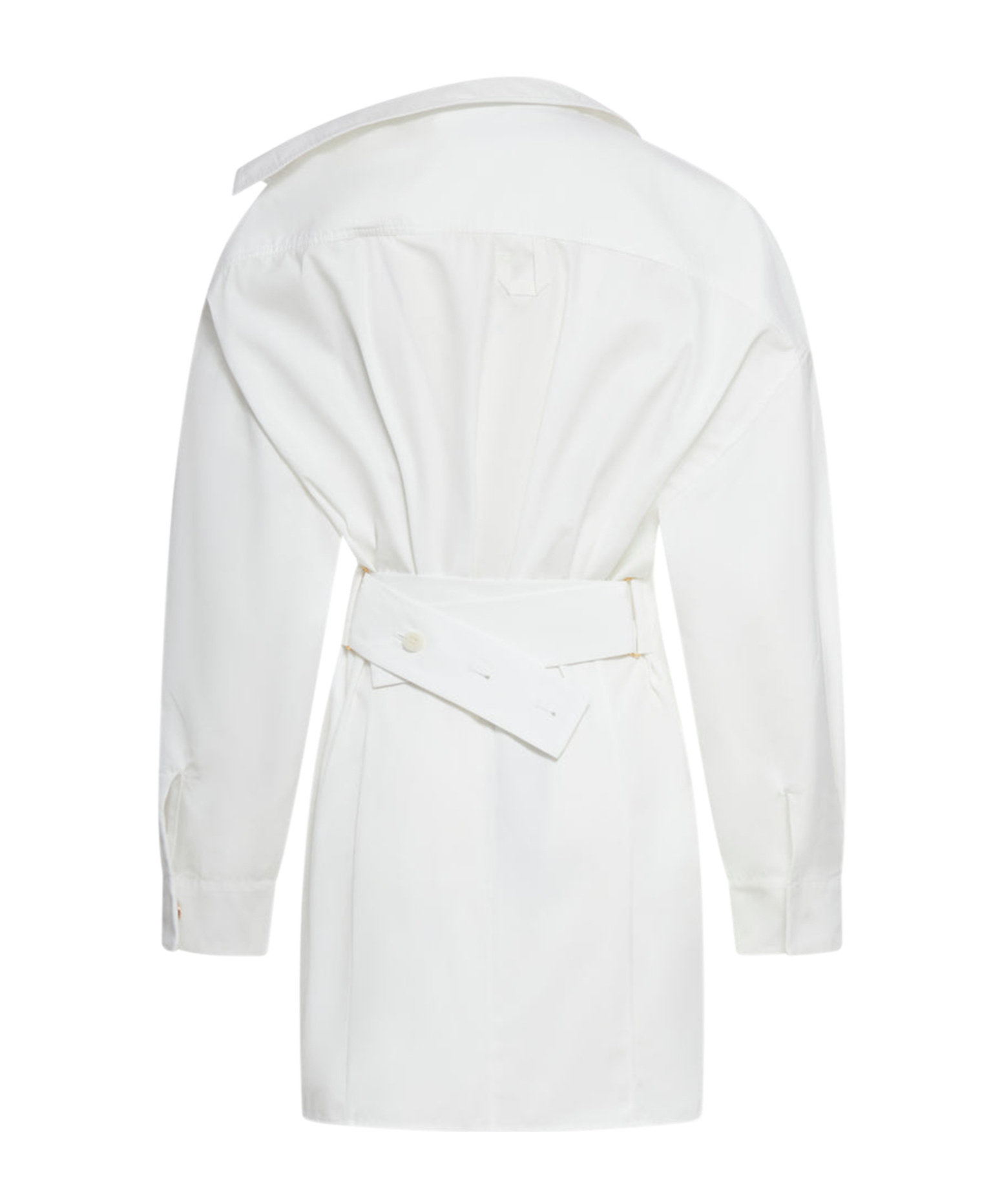 Jacquemus Les Sculptures Dropped Shoulder La Mini Robe Chemisier Dress In White