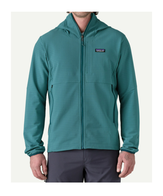 Shop Patagonia Men's R1 Techface Hoody In Wetland Blue