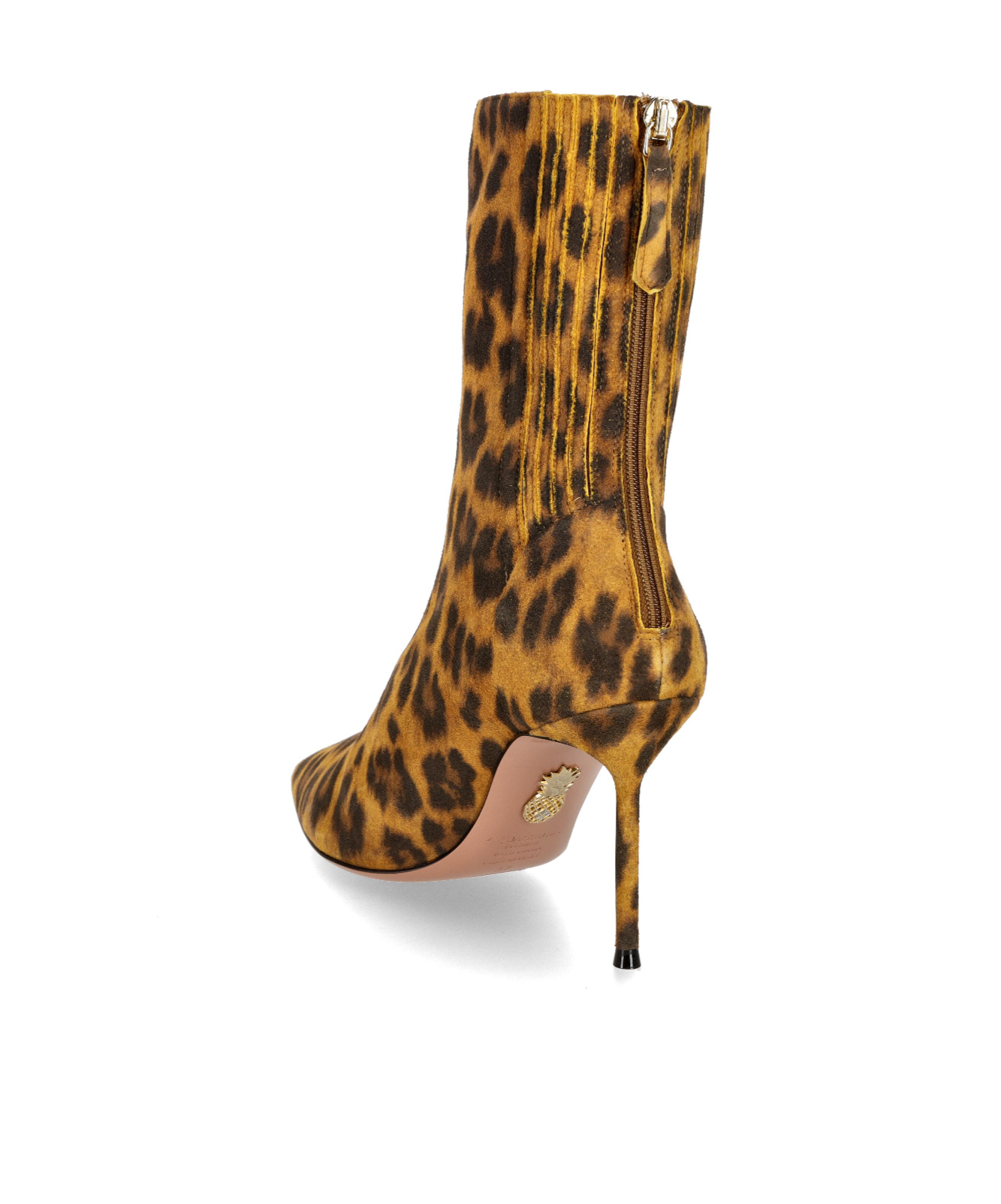 Aquazzura Montmartre 50 Leopard-print Suede Ankle Boots In Brown