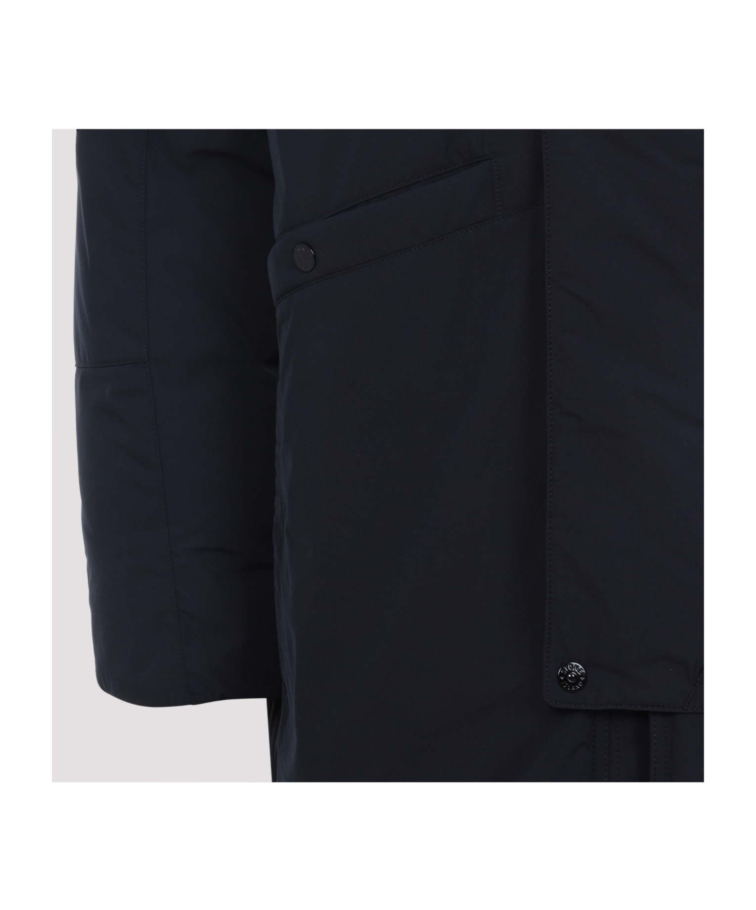 Stone Island Tech Fabric Hooded Parka In Blue