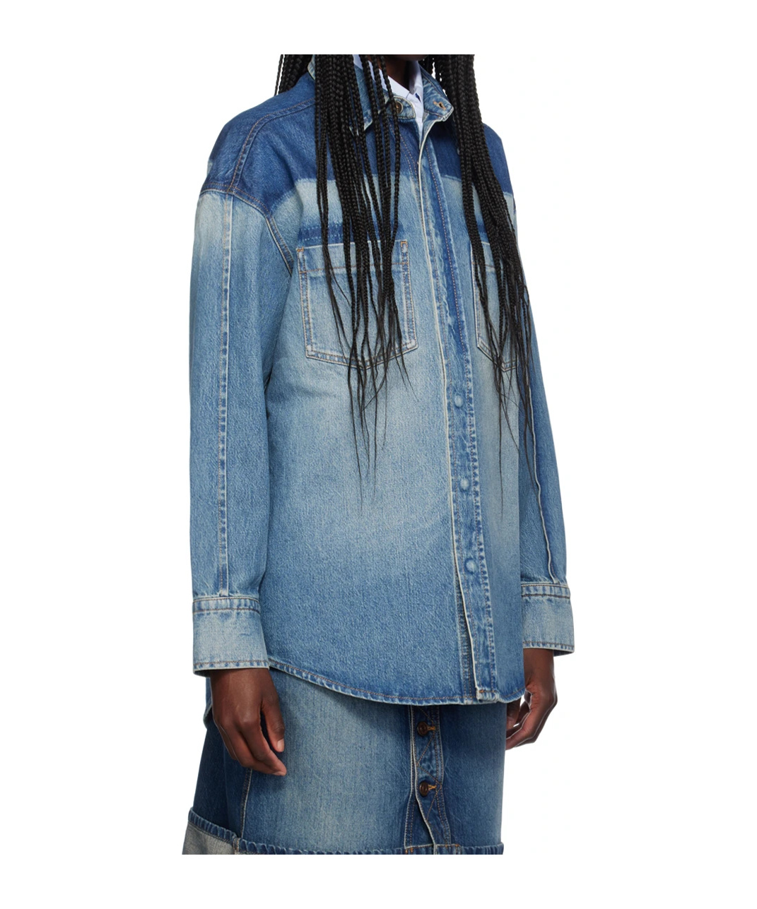 Victoria Beckham Women Camicia In Denim Schiarito In Blue