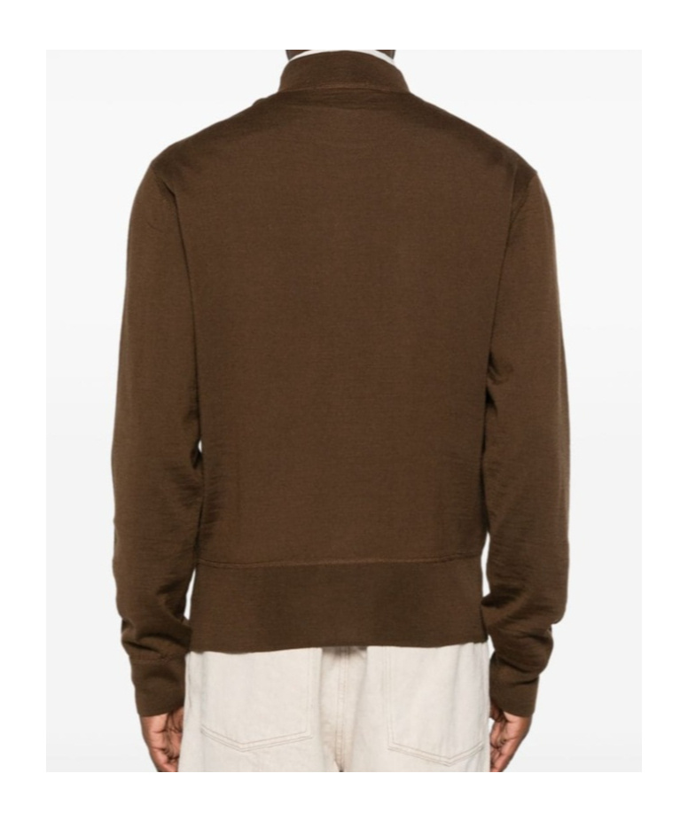Lemaire Long-sleeved Pullover Sweater In Brown