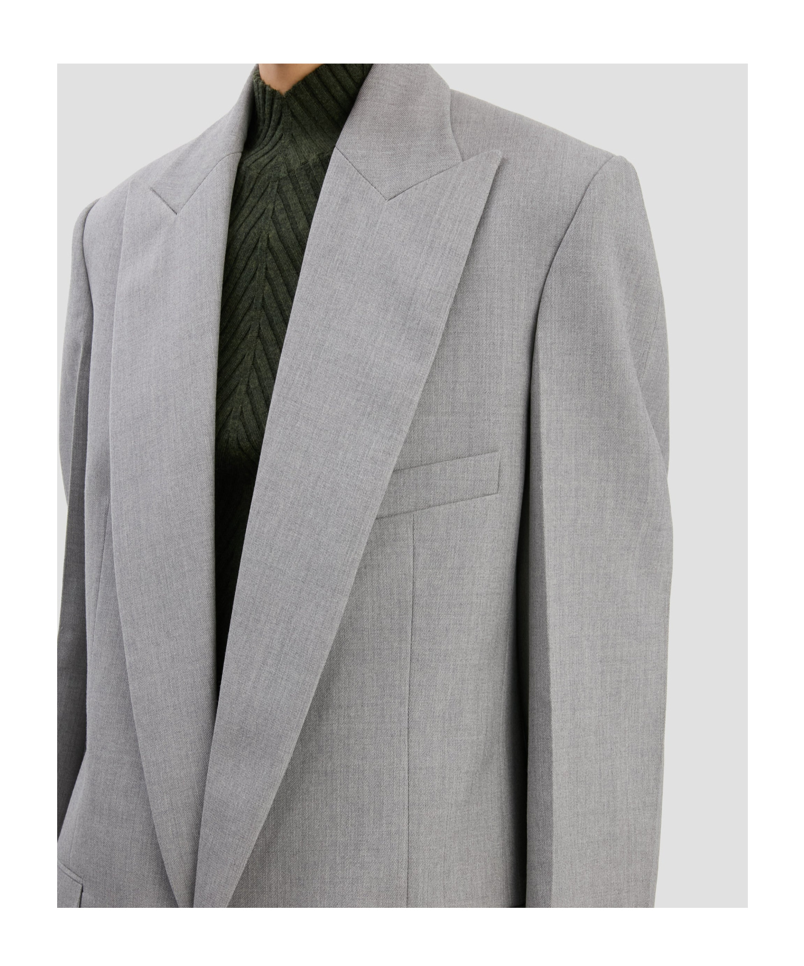 Victoria Beckham Long-sleeved Suit Jacket In Gray