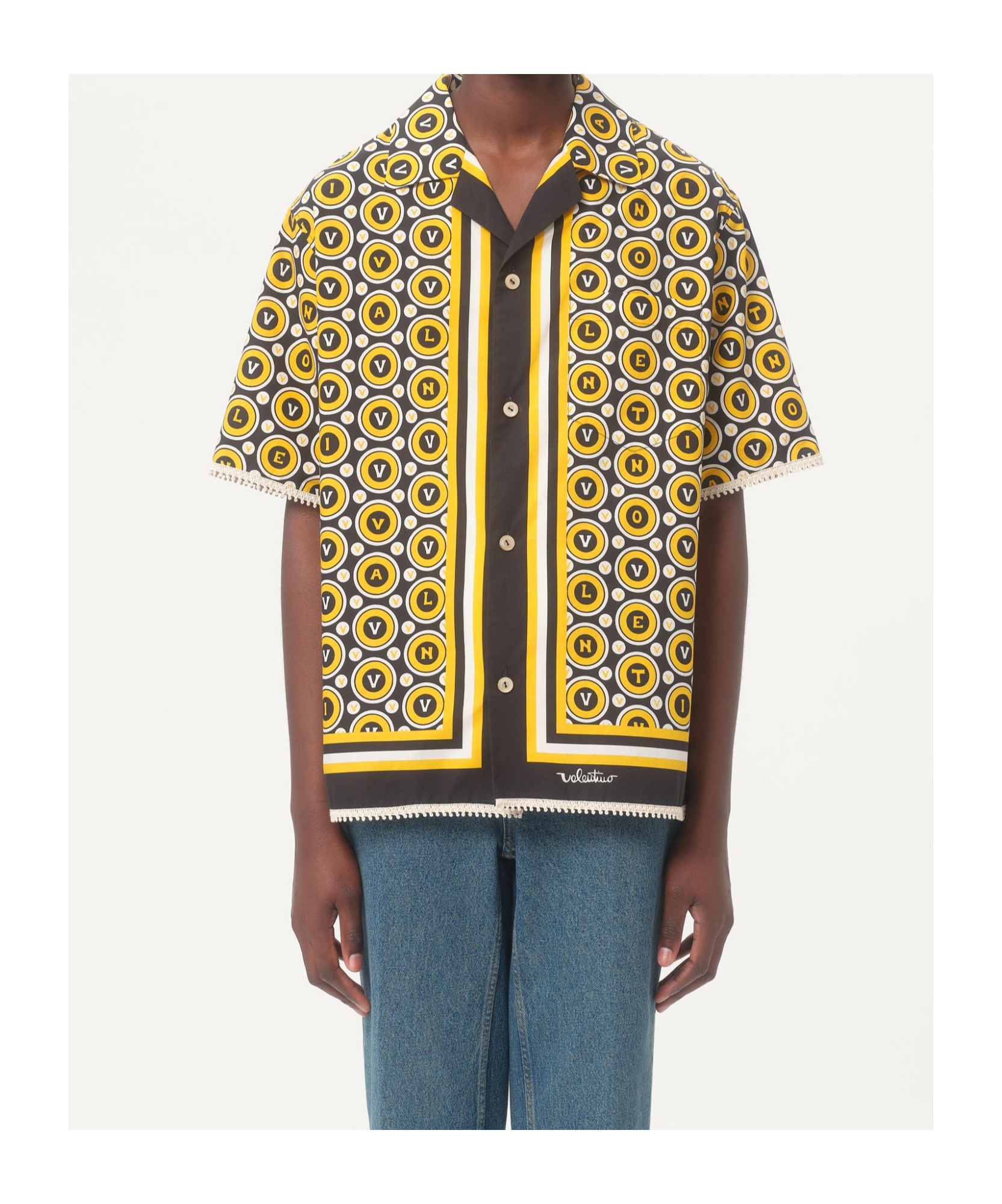 Valentino Bowling Shirt With Bulles Royales Print