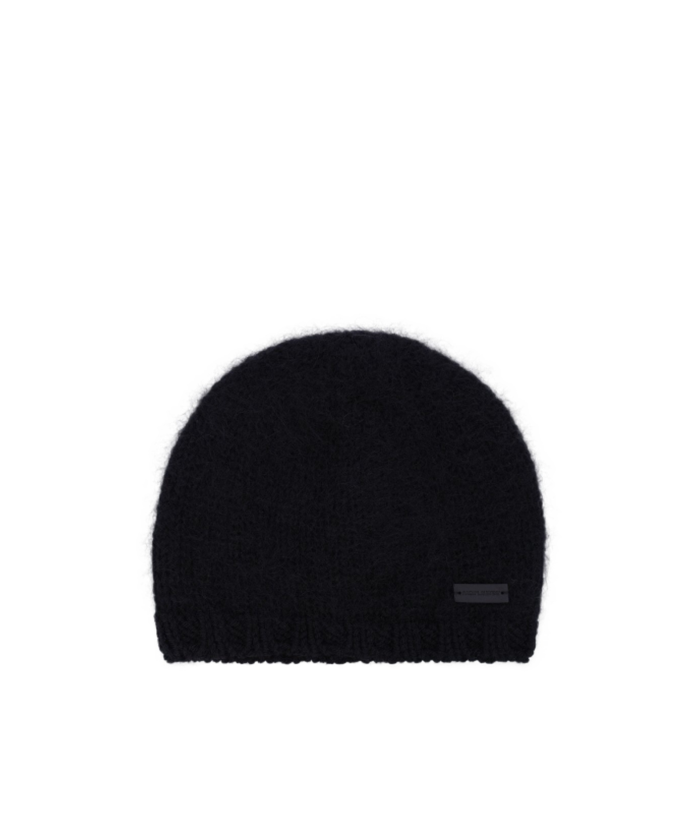 Saint Laurent Logo Patch Beanie In Black